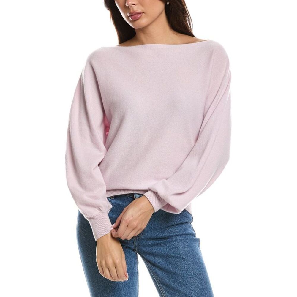Forte Cashmere Womens  Off-The-Shoulder Dolman 100% Cashmere Sweater, Pink